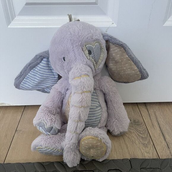 Demdaco Striped Oddball Elephant 13 inch Plush Children's Stuffed Stuffy Lovey - Picture 1 of 10